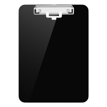 Hongri Plastic Clipboard with Pen Holder Black 85x11 Letter Size Clip Board for Classroom Office Students Nurses and Women Low Profile Clip Size 125 x 9 in