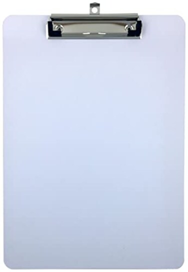 Trade Quest Clipboard Dry Erase Surface 9 x 125 Letter Size Low Profile Clip Whiteboard Single Pack of 1