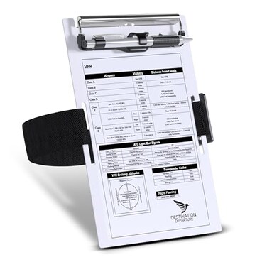 Destination Departure VFR Pilot Kneeboard Aviation Kneeboard with Strap Pen Holder Compact Aluminium Knee Boards Pilot Essentials and Flight Simulator Accessories 55 x 8 Inch