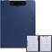 FRETONBA Clipboard Folder A4 Foldable Clipboard with Horizontal and Vertical Double Metal Clips 360 Degree Foldable Binder Clipboards with Pen Holder File Cover Work Folder Clipboards Blue