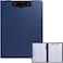 FRETONBA Clipboard Folder A4 Foldable Clipboard with Horizontal and Vertical Double Metal Clips 360 Degree Foldable Binder Clipboards with Pen Holder File Cover Work Folder Clipboards Blue