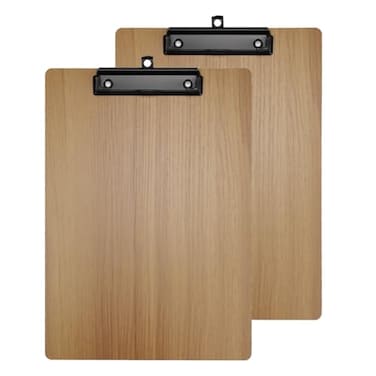 Enyuwlcm Wooden Clipboard Durable MDF Clipboard A4 Letter Size for Office Low Profile Clip 2 Packs Brown