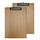 Enyuwlcm Wooden Clipboard Durable MDF Clipboard A4 Letter Size for Office Low Profile Clip 2 Packs Brown