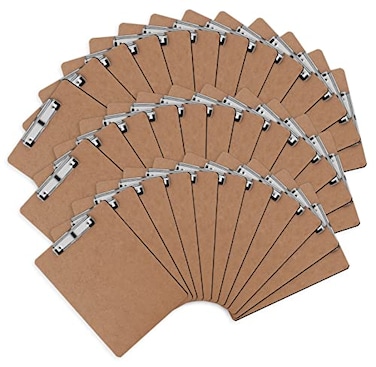 PANDRI Clipboards 36 Pack Hardboard Office Clipboards Low Profile Clip Standard A4 Letter Size Classroom Supplies ECO Friendly