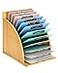 HULISEN Clipboard Holder Wooden Clipboard Organizer with Raised Side Panel Clip Board Storage Rack for Classroom and Office Clip Boards not Included