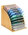 HULISEN Clipboard Holder Wooden Clipboard Organizer with Raised Side Panel Clip Board Storage Rack for Classroom and Office Clip Boards not Included