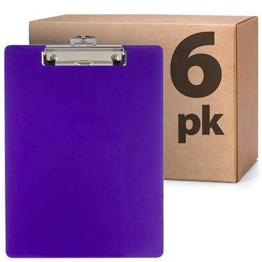 Officemate Recycled Plastic Clipboard Letter Size Purple Pack of 6 83085