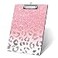 FVBAO Modern Girly Pink Glitter Decorative ClipboardPretty Leopard Animals Print Clipboard for Nurses Students Classroom Office 85 x 125Pink Leopard