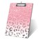 FVBAO Modern Girly Pink Glitter Decorative ClipboardPretty Leopard Animals Print Clipboard for Nurses Students Classroom Office 85 x 125Pink Leopard