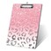 FVBAO Modern Girly Pink Glitter Decorative ClipboardPretty Leopard Animals Print Clipboard for Nurses Students Classroom Office 85 x 125Pink Leopard