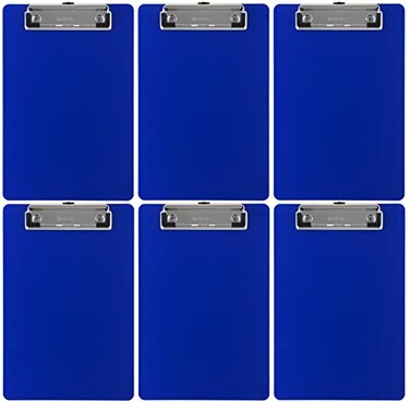 Trade Quest Memo Clipboard 6 x 9 Low Profile Clip Plastic 6Pack Dark Blue