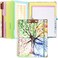 Ospelelf Clipboard with Storage 85 X 11Padfolio Organizer Spiral Portfolio Letter Size with Notepad Pen Holder 5 Extra Folder Divider Pages Elastic Closure Nurse Office Essentials Tree Seasons