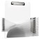 Kiggos 25 Pack Acrylic Clear Clipboards Bulk Plastic Clipboard with Low Profile Metal Clip 125 x 9 Inch Letter Size Classroom Set with Hanging Hook Holds 100 Sheets