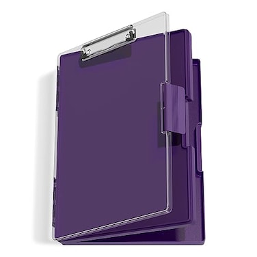 Hongri Clipboard with Storage Purple 85 x 11 Folder Nursing Side Opening Heavy Duty with Dual Compartment Smooth Writing for Teachers Classroom Size 133 x 94 x 15 in Office School Supplies
