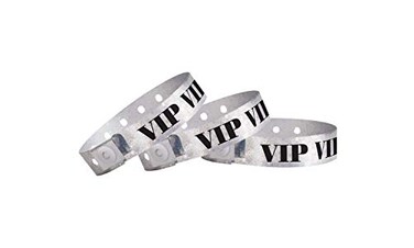 Wristco 500 WristCo Holographic Silver VIP Plastic Wristbands Wristbands for Events