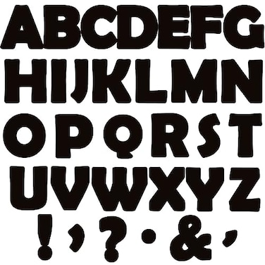Qyeahkj 150 PCS Large 6 Bulletin Board Letters Set Black Classroom Alphabet Cutout Letter for Bulletin Board Display Home School A Great Helper to Inspire Students Learning Interest