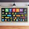 gisgfim STEAM Bulletin Board Decorations STAEM Science Bulletin Board Welcome Cutouts Classroom Decor School Holiday Bulletin Board Decor