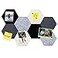 HULAVO 8Pcs Hexagon Felt Cork Board Tiles Self Adhesive DIY Bulletin Board Pin Board for Office School Home Wall Decor Stickers Memos Photos Display Gradual Grey