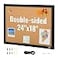 VEVOR Cork Board for Walls DoubleSided Cork 24 x 18 Bulletin Board Vision Board Push Pin Board with Framed for Office Home and School