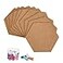 HBlife 10 Pack Hexagon SelfAdhesive Cork Board Tiles Mini Wall Bulletin Board with 50 MultiColor Push Pins 12 x 10