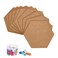 HBlife 10 Pack Hexagon SelfAdhesive Cork Board Tiles Mini Wall Bulletin Board with 50 MultiColor Push Pins 12 x 10