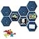 Fovasen Hexagon Felt Board Tiles Self Adhesive Wall Memo Notice Pin Board Tiles with Push Pins Star 8 Pcs