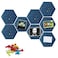 Fovasen Hexagon Felt Board Tiles Self Adhesive Wall Memo Notice Pin Board Tiles with Push Pins Star 8 Pcs