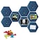 Fovasen Hexagon Felt Board Tiles Self Adhesive Wall Memo Notice Pin Board Tiles with Push Pins Star 8 Pcs