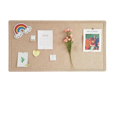 Bcabo Foldable Large Felt Bulletin Board 36 x 18 Decorative Picture Framed Display Board with 35 Rose Pins for School Home Kitchen Office Walls