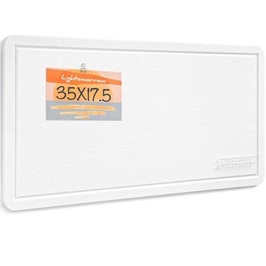 lightomorrow Bulletin Board 35 x 17 12 inches Felt Board Decorative Pin Board Cork Board Alternative for Wall Foldable Picture Board SelfAdhesive Vision Board Prayer Board with 20 Pushpins White