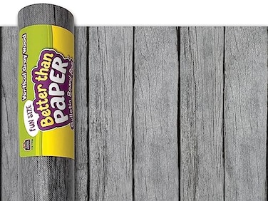 Teacher Created Resources Fun Size Vertical Gray Wood Better Than Paper Bulletin Board Roll TCR77908