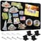 MaxGear Magnetic Board 175 x 114 Black Metal Magnet Bulletin Board for Wall Refrigerator Magnetic Board Display Notes Photos and More Includes Dual Lock Tape and Screws