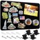 MaxGear Magnetic Board 175 x 114 Black Metal Magnet Bulletin Board for Wall Refrigerator Magnetic Board Display Notes Photos and More Includes Dual Lock Tape and Screws