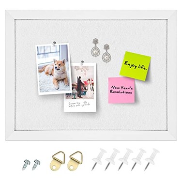 Aitakatta Cork Board Bulletin Board White Frame Cork Boards for Walls with Felt Decorative Hanging Pin Board for Home School Office Vision Board 146x11 Inches White 1pc