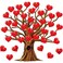 Gersoniel 90 Pieces Valentines Day Classroom Tree Bulletin Board Decorations Red Heart Cutouts Stickers for Classroom Home Wall Background Banner Decor