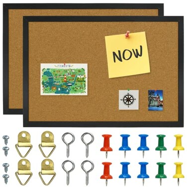 OWLKELA 2 Pcs Cork Board 177X 133 Bulletin Board Vision Board Notice Pin Board Ideal for Office Home Decor School Message Board