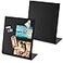 Bekith 2 Pack Magnetic Bulletin Board with Easel Stand 11 x 98 Inch Magnetic Metal Board for Tabletop Memo Display Board for Home School Kitchen Office Black