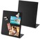 Bekith 2 Pack Magnetic Bulletin Board with Easel Stand 11 x 98 Inch Magnetic Metal Board for Tabletop Memo Display Board for Home School Kitchen Office Black
