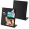 Bekith 2 Pack Magnetic Bulletin Board with Easel Stand 11 x 98 Inch Magnetic Metal Board for Tabletop Memo Display Board for Home School Kitchen Office Black