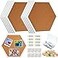 Treela 8 Pack White Cork Board with Frame for Wall 12x12 Decorative Linen Corkboard Bulletin Board with Push Pins Clips for Office Home School Supplies Hexagon