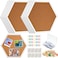Treela 8 Pack White Cork Board with Frame for Wall 12x12 Decorative Linen Corkboard Bulletin Board with Push Pins Clips for Office Home School Supplies Hexagon