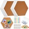 Treela 8 Pack White Cork Board with Frame for Wall 12x12 Decorative Linen Corkboard Bulletin Board with Push Pins Clips for Office Home School Supplies Hexagon