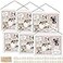 Teling 6 Pack Wood Bulletin Boards with Linen 12x 16 Cork Board for Walls with 60 Pushpin Decorative Wood Framed Display for Classroom School Office Bedroom White
