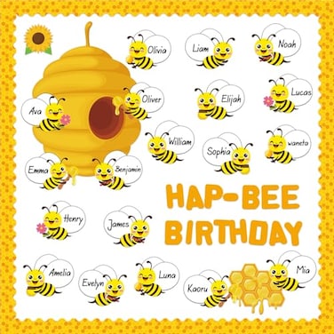 CHUNNIN Bee House Classroom Decorations Bee Theme Bulletin Board Set With Cutouts for Blackboard School Birthday Party Decor