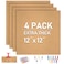 Facilife Cork Board Tiles 4 Packs Adhesive Corkboards for Wall Small Cork Board Squares Decorative for Office School Home