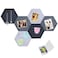 Vuzvuv 6 Pcs Hexagon Bulletin Board with 50 Pushpins Sticky Note Adhesive Cork Board for WallFelt Pin Board for SchoolOffice DecorGray