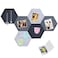 Vuzvuv 6 Pcs Hexagon Bulletin Board with 50 Pushpins Sticky Note Adhesive Cork Board for WallFelt Pin Board for SchoolOffice DecorGray