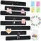 Vuzvuv 8 pcs Bulletin Board Bar Strips with 50 Pushpins 10 Wooden Clip pinsSelf Adhesive Cork Board for WallFelt Pin Board for SchoolOffice DecorBlack