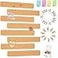 Vuzvuv 8 pcs Bulletin Board Bar Strips with 50 Pushpins 10 Wooden Clip pinsSelf Adhesive Cork Board for WallFelt Pin Board for SchoolOffice DecorCamelBrown
