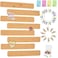 Vuzvuv 8 pcs Bulletin Board Bar Strips with 50 Pushpins 10 Wooden Clip pinsSelf Adhesive Cork Board for WallFelt Pin Board for SchoolOffice DecorCamelBrown